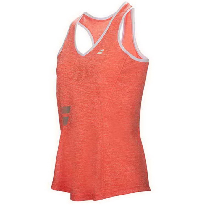 Babolat-T-shirt-Core-Crop-Coral-Orange-Sleeveless-Lady-1