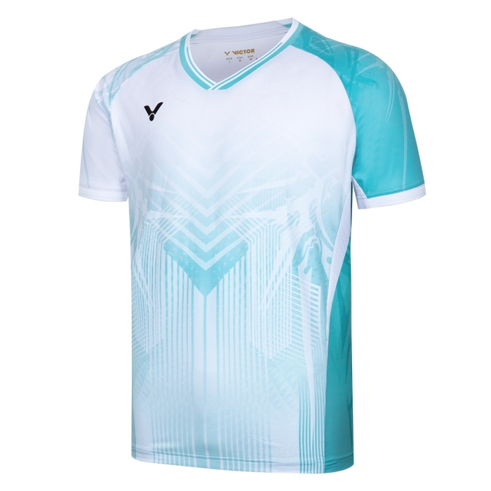Victor-T-shirt-T-55060-White/Aqua-1